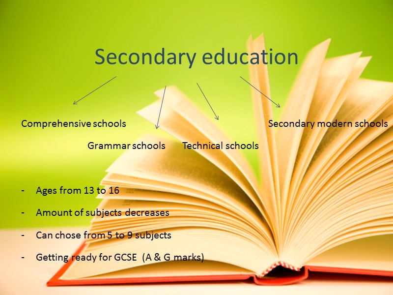 Secondary education Comprehensive schools          